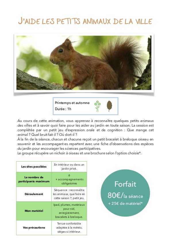 Document de Aider les petits animaux