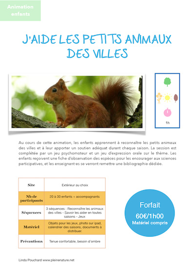 Document de J'aide les petits animaux des villes