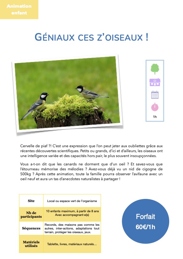 Document de Géniaux ces z'Oiseaux